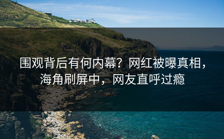 围观背后有何内幕？网红被曝真相，海角刷屏中，网友直呼过瘾
