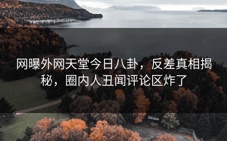 网曝外网天堂今日八卦，反差真相揭秘，圈内人丑闻评论区炸了