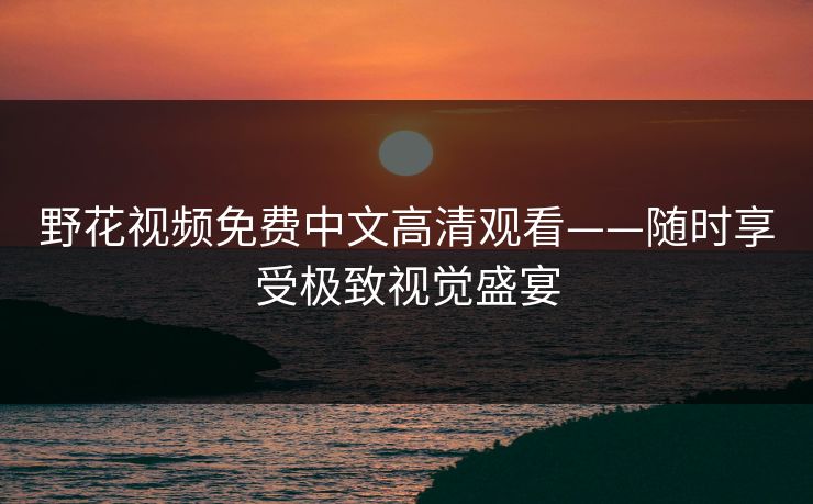 野花视频免费中文高清观看——随时享受极致视觉盛宴