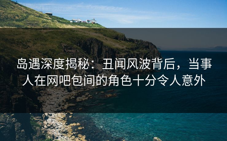 岛遇深度揭秘：丑闻风波背后，当事人在网吧包间的角色十分令人意外